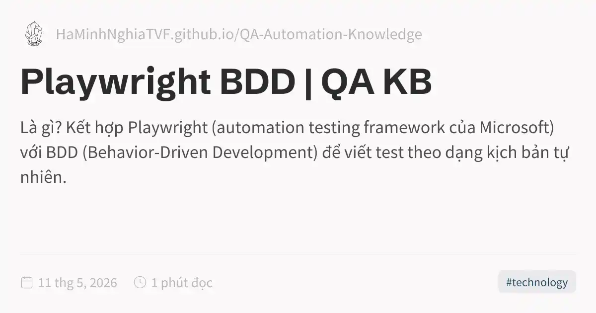 Playwright BDD | QA KB