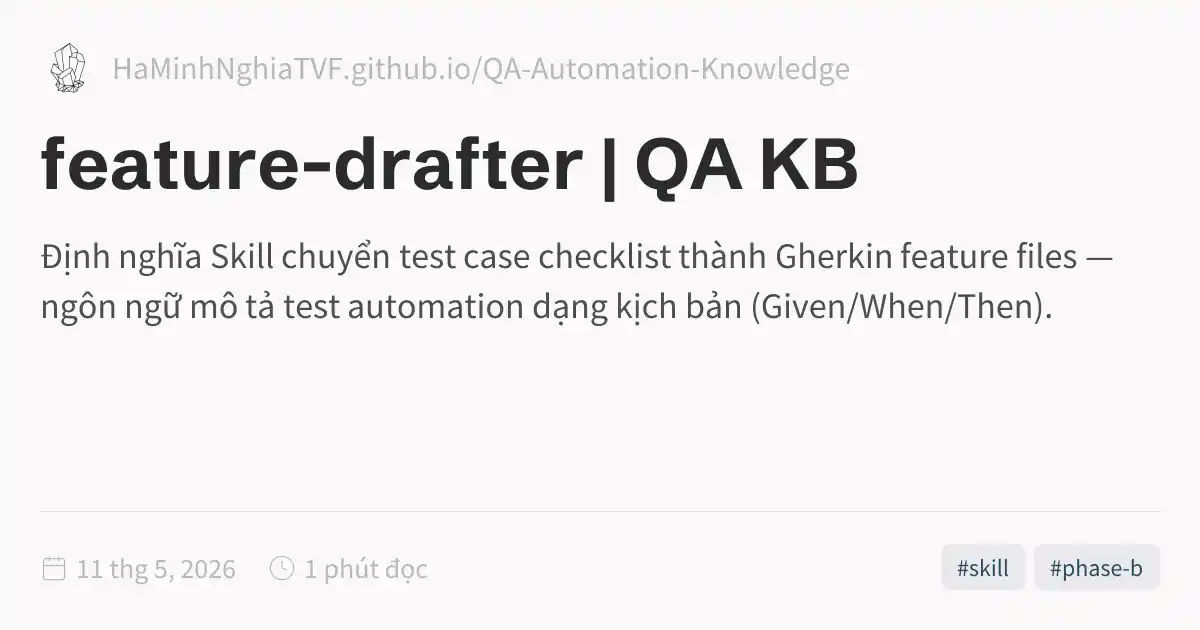 feature-drafter | QA KB