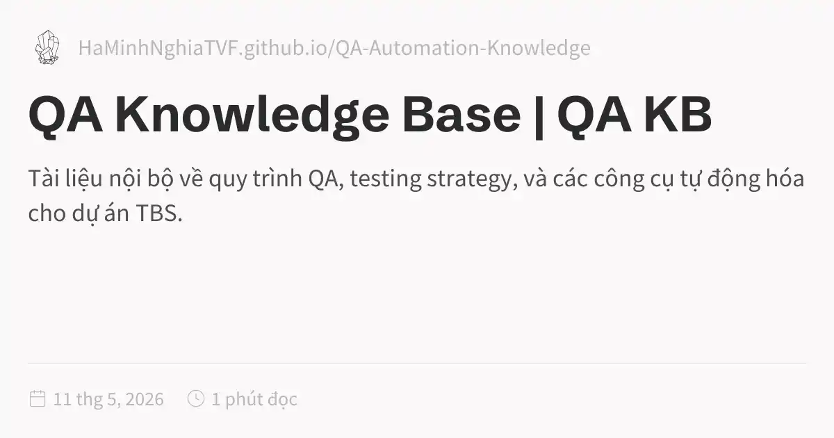 QA Knowledge Base | QA KB